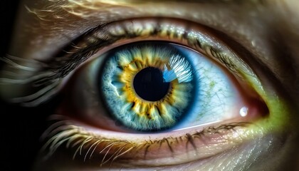 Closeup of Human Eye - Beautiful Iris and Patterns - Biology - Concept of Eye Laser Surgery - LASIK - Eye Medicial Procedure