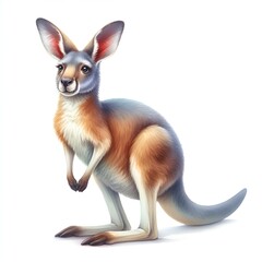Watercolor paint cute kangaroo for Australian card decor
