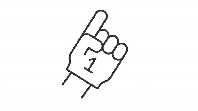 American football animation set. Sport equipment animated line icons. Team support. Game day related symbols. Black illustrations on white background. HD video with alpha channel. Motion graphic