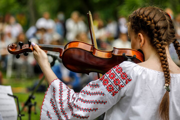 End of school year concert in a Chisinau park, Moldova