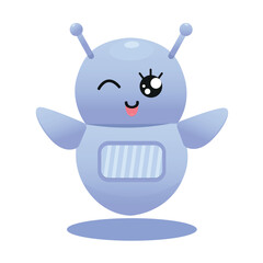 Chatbot for online communication in your browser or applications. Cute vector character mascot isolated on white background