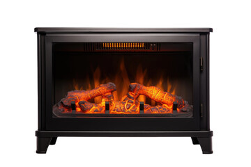 Electric Fireplace Heater Isolated On Transparent Background