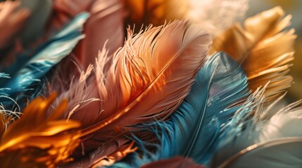 Feather texture with soft plumage and delicate colors.