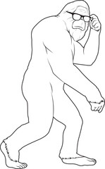 Bigfoot Halloween Sunglasses Animal Vector Graphic Art Illustration