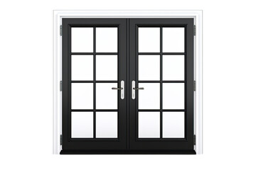 Black French Doors Isolated On Transparent Background
