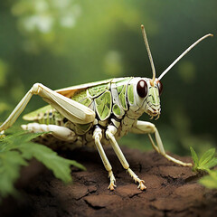 Grasshoppers in Nature's Ballet ai generated