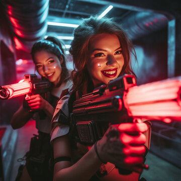 Laser tag players.