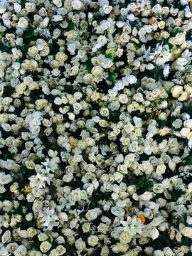 White flowers for wedding decoration wall decor