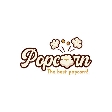 Popcorn for cinema, Delicious snack vectors, Popcorn logo.