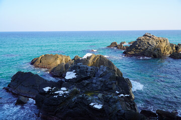 The Color and Rock of Jeongdongjin Sea