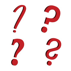 Red question mark, 3d render design