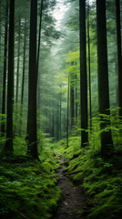 View Rainforest Background for International Day of Forests. The mystical nature of the rainforest