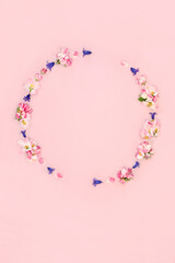 Spring Bluebell and Apple Blossom Flower Wreath