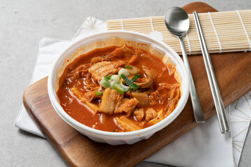 Kimchi stew, meat, ham, spam, kimchi, stew, Korean