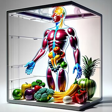 The interior of the human body. 
AI generated art