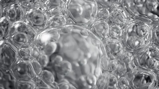Super Slow Motion Macro Shot of Various Bubble Background at 1000fps.