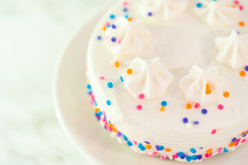 Birthday cake with funfetti sprinkles