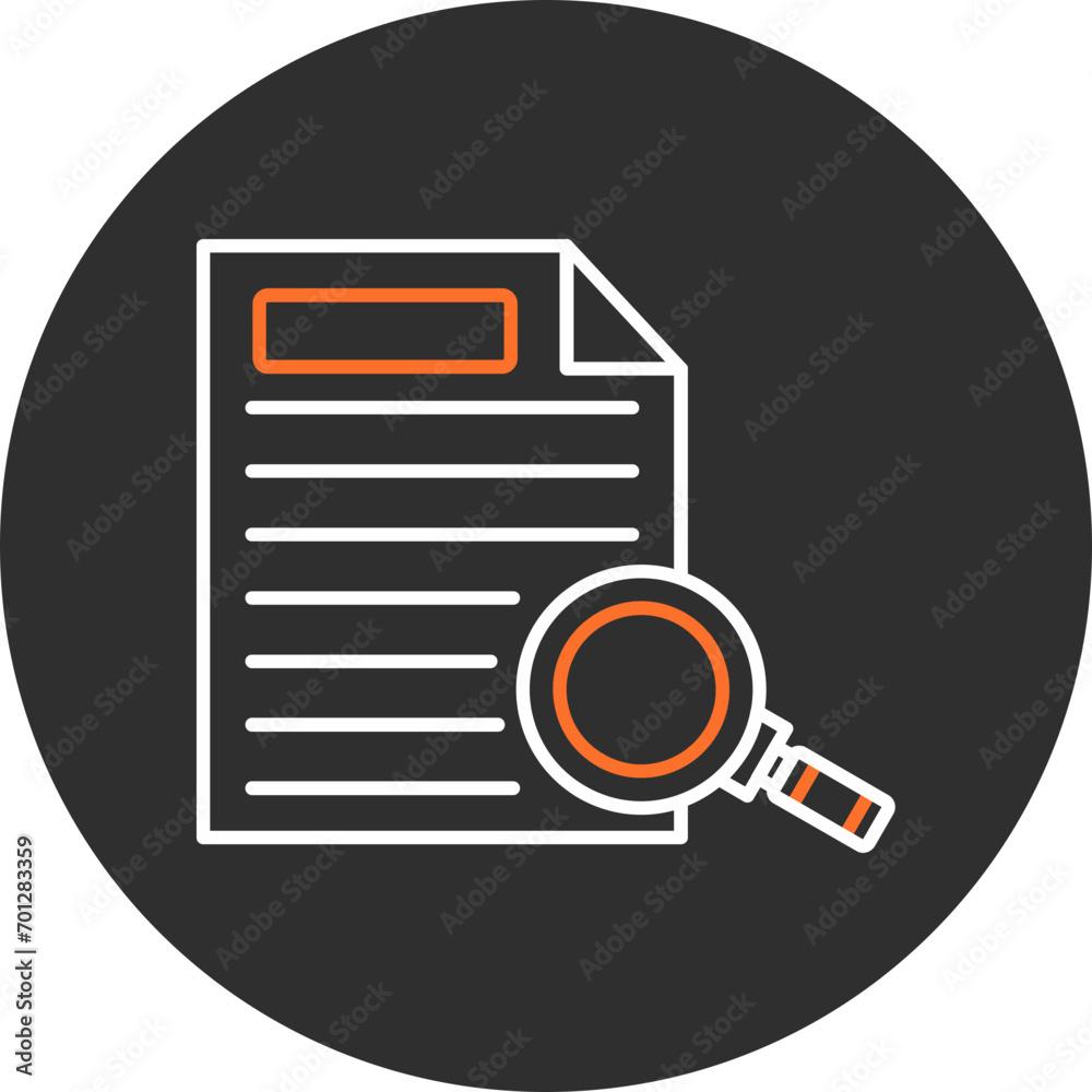 Sticker magnifying glass icon