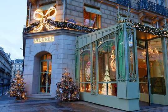 Paris,France. 30 February 2020. Patisserie called Laduree in Champs Elisee street, popular with its Macarones.