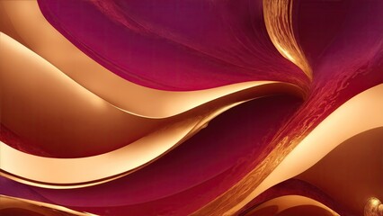 Gold and Maroon waves abstract luxury background