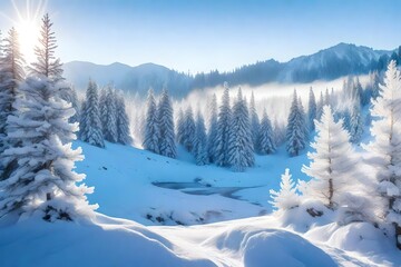 Obraz premium snow on mountain in winter