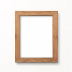 透明な背景に空の垂直フレームのモックアップ、絵画、写真、ポスター用のアートワークテンプレート、1つのオーク材のフレームのモックアップデザイン要素