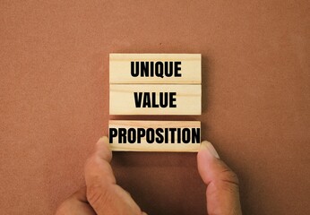 wooden arrangement with the words Unique Value Proposition