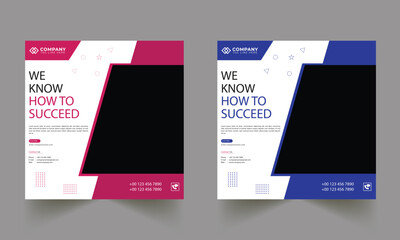 Corporate social media poster design template