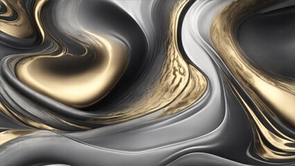 Gold and Gray waves abstract luxury background