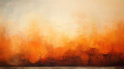 A gradient from amber to rust on a solid burnt sienna canvas.