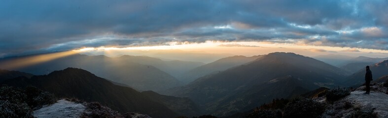 sunset over the mountains