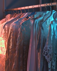 Fashion clothing hanging on hangers