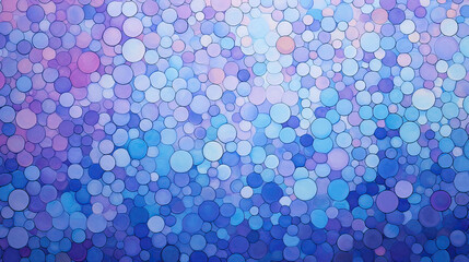 A mesmerizing array of overlapping circles in a spectrum of blues and purples, creating a calming and hypnotic abstract pattern Ai Generative