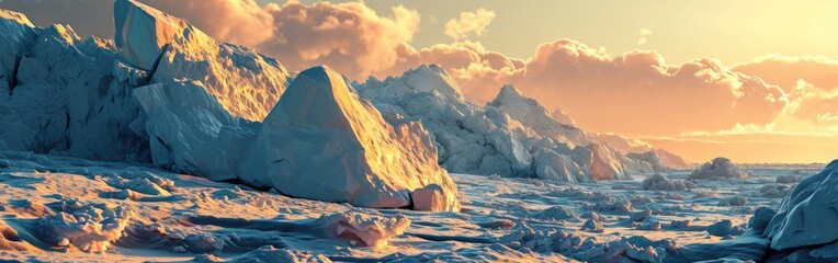 Glaciers at sunset