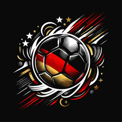 abstract soccer ball in german flag