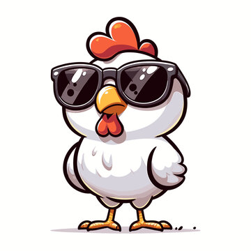 cartoon chiocken with sunglasses