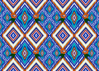 Ikat tribal geometric seamless pattern ethnic.