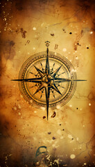 Fototapeta na wymiar Fantasy Compass Map 
