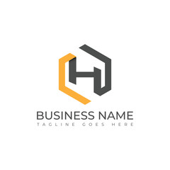 Initial letter H hexagon logo design