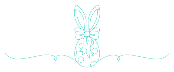 Easter eggs line art style. easter elements