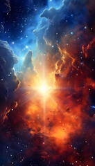Galactic Nebula Colorful - obrazy, fototapety, plakaty