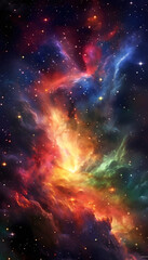 Naklejka premium Galactic Nebula Colorful
