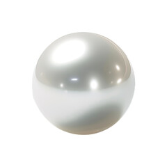 Shiny natural white sea pearl with light effects on white background