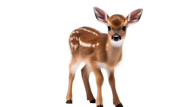Baby Deer Image, Transparent Fawn, PNG Format, No Background, Isolated Wildlife, Adorable Youngling