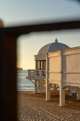 Photography of Cadiz in Andalucia, Spain. Image of La Caleta beach. Typical place in the city. Sunset © TxemaPhoto
