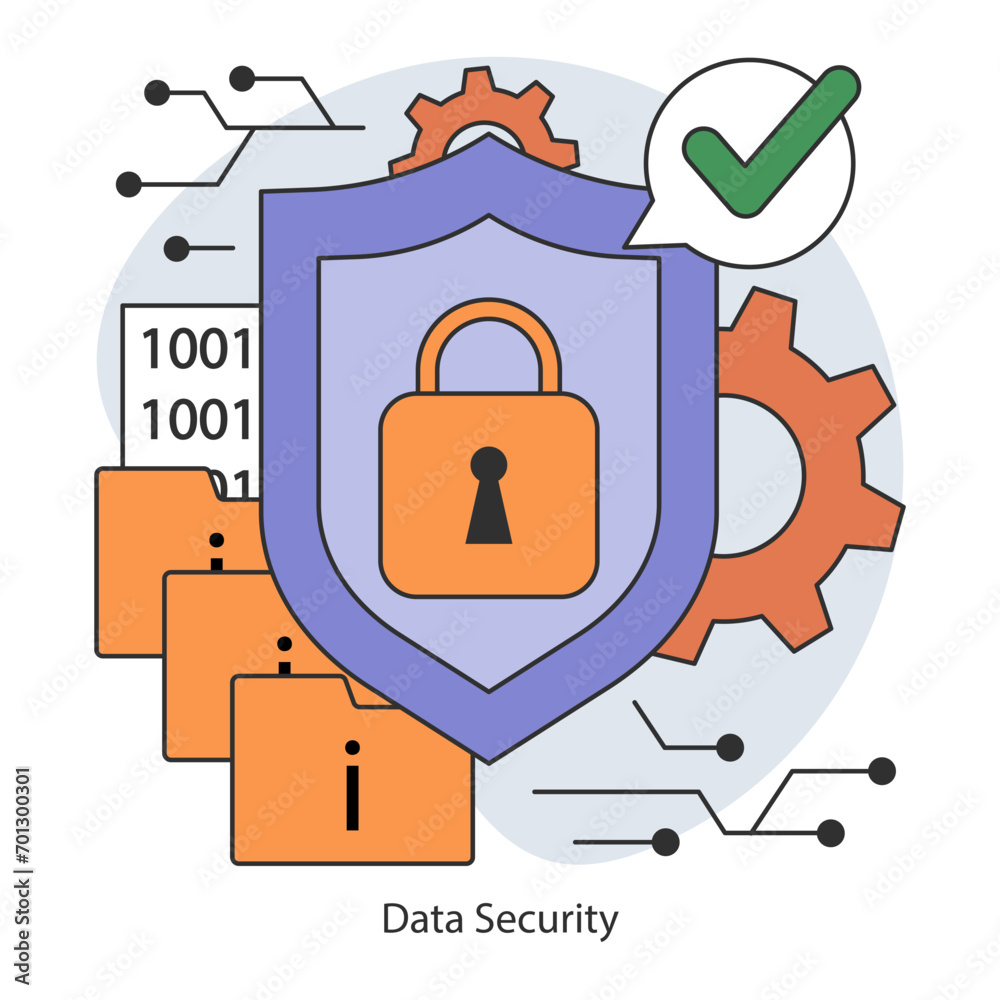Poster data security. shielded servers and encrypted files and verified access. ensuring confidentiality an