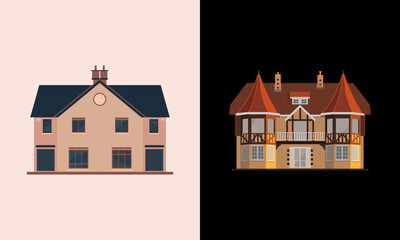 Real estate, house, property, mortgage, home vector illustration. Modern apartment building design.
