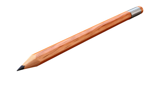 Graphite Pencil Image, Transparent Drawing Tool, PNG Format, No Background, Isolated Sketching Instrument, Fine Art Supplies