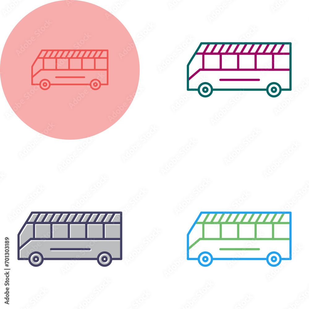 Poster school bus vector icon