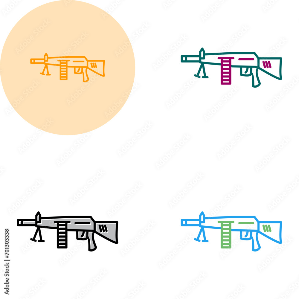 Poster Machine Gun Vector Icon